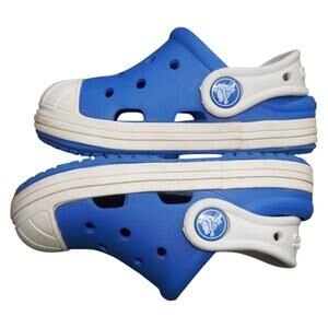 Kids Crocs Blue & White Clog Sandals Size C6 Slip-On Comfort Shoes